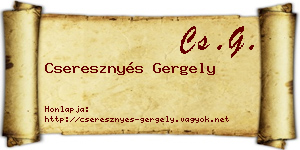 Cseresznyés Gergely névjegykártya